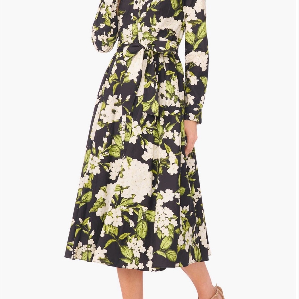 Ted Baker London Black and Green Floral Dress